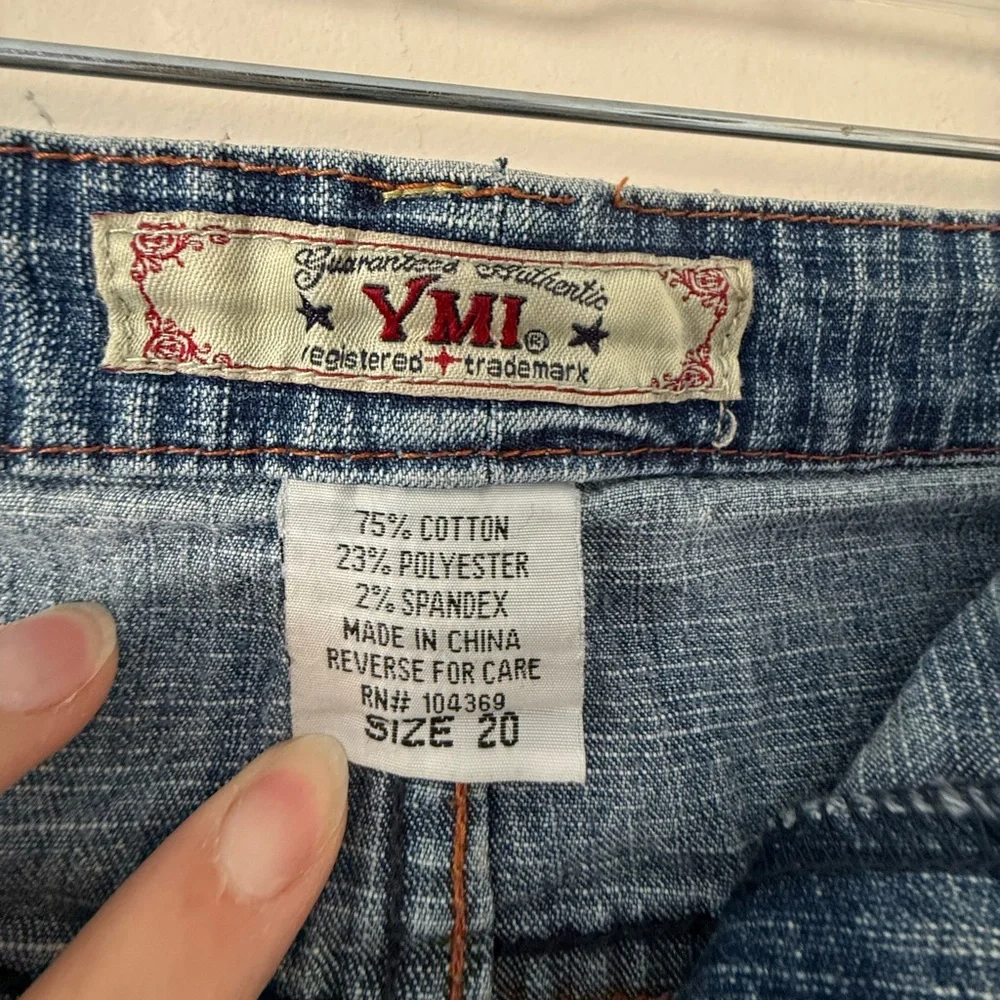 Vintage Y2K Plus Size YMI Light Blue Denim Low Rise Mini Skirt Womens Size 20 - Picture 6 of 12